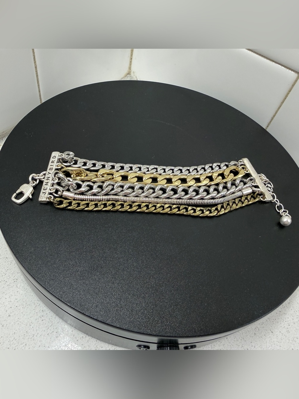 Jenny Bird Austin Mixed Metal 5 Strand Chain Bracelet Gold Silver